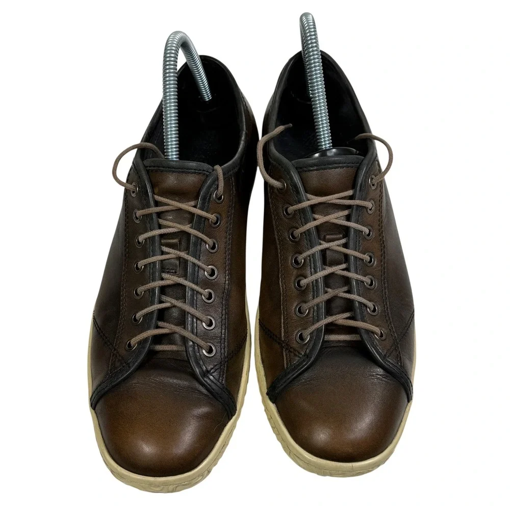 John Varvatos USA Reed Low Top Brown Leather Sneakers F2489T3B Mens‎ 8.5M